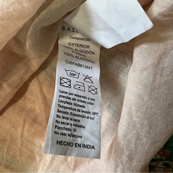 NWT Basement Tan Green Embroidered Pattern A Line Mini Skirt Size M - Picture 11 of 15